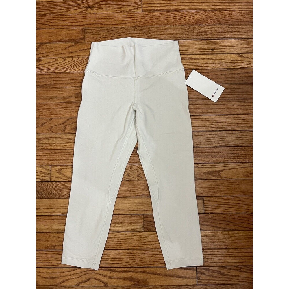 Lululemon Align HR High rise Crop 23" Color Bone Lined Size 10 NWT